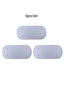 3pcs Crochet Woven Bag Bottom Bases, Oval PU Leather Bag Bottoms With Holes, Suitable For DIY Crochet Handbag, Tote Bag, Shoulder Bag Making - Multicolor - View 19