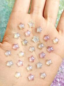 50Pcs Random Mixed ABS Cartoon Stars Nail Charms Translucent Stars Cute Nail Art Accessories DIY - Multicolor - View 3