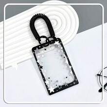 Fashionable Transparent Star Thick Sliding Card Holder, Portable ID Card Protector Case For Student ID, Transit Card, Kpop Star Fan Card Collection - Star Card Holder - View 10