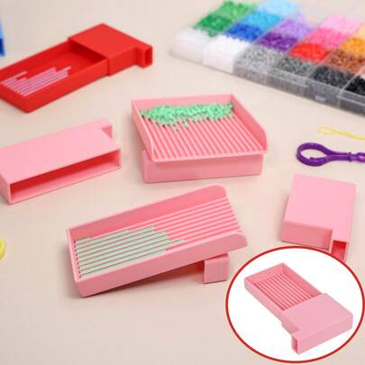 2.6mm 熔珠对齐托盘套装 - 粉色/蓝色/红色熔珠挑选托盘工艺像素艺术 DIY 拼图工具礼品，适用于铁珠