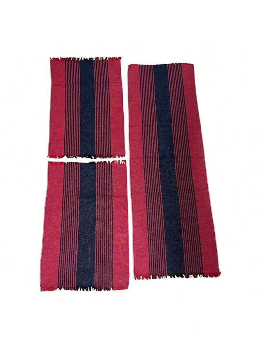 Kitchen Mat Set, 3 Pieces, Runner, Assorted Colors. - Đỏ - Xem 1