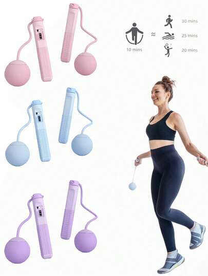 1 حبل قفز لاسلكي مزود بثقل وكرة قابلة للفصل - حبل قفز رقمي قابل للتعديل، حبل قفز لاسلكي للرجال والنساء، للتدريب الداخلي والخارجي، حبل قفز سريع، مناسب للتمرين المنزلي، اللياقة البدنية الخارجية، التدريب الرياضي، إنقاص الوزن، تدريب المنافسات، الامتحانات، معدات رياضية، أساسيات رياضية (بنفسجي/وردي/أزرق)