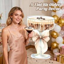 4ft Large Espresso Martini Bow Cardboard A Tini Bit Older Birthday Cutout Stand Martini Coffee Backdrop Decorations For Bar Women Bachelorette Bridal Shower Party Decor - 濃縮咖啡 - 查看 7