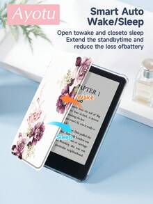 Ayotu 1pc Purple Flowers, Flower Prints Tablet Case & Kindle E-Book Case Compatible With IPad 10th Generation, IPad 11/Air 4th/Air 7th/9.7 Inches, Compatible With Samsung Galaxy Tab A9 Plus, Kindle (11th Generation-2024 Release)(6 Inch), Kindle Paperwhite 12th Gen 2024, Great Holiday Gift, Stylish And Simple Pattern. - Multicolor - View 10