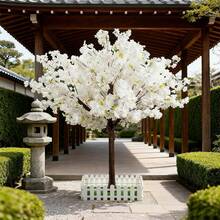 2.5mTall Potted Artificial Trees, Artificial Cherry Blossom Trees, Indoor Pink Artificial Cherry Blossom Trees Are Suitable For Valentine'S Day And Christmas Decorations, Seasonal Floral Decorations, Cherry Blossom Ornaments, Christmas Trees, Artificial Plant Decorations, Fall Home Decorations, Bedroom Decorations, And Thanksgiving Decorations. - 白色 - 查看 4