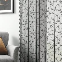 Elegant Black Lace Curtains, 84 Inch Long, Vintage Floral Sheer Panels, Light Filtering, Rod Pocket, 2 Pcs Set, Branch Pattern For Living Room & Bedroom - 黑色 - 查看 5