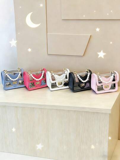 1pc New Simple Pearl Handbag/Crossbody Bag. Casual, Minimalist, And Stylish, Featuring A Twist Lock Design And A Non-Adjustable Shoulder Strap. Perfect For Shopping And Travel, It Easily Holds Everyday Essentials. A Versatile Piece, A Fashion Favorite, Suitable For Various Styles And Occasions, With Exceptional Versatility.