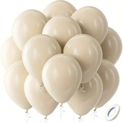 White Sand Balloons 25.4cm 50pcs White Latex Party Balloons For Birthday Cream Balloon For Christmas New Year Wedding Easter Party Decorations