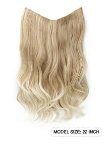 Invisible Wire Hair Extensions Long Wavy Layered Synthetic Hair Extensions With Transparent Wire Adjustable Size 4 Secure Clips For Women Daily Wear - Multicolor - View 10
