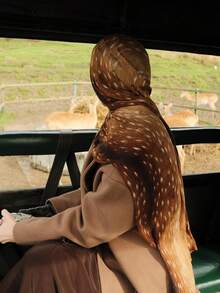 1 Peça Lenço Feminino Novo Estilo Boêmio com Estampa de Leopardo em Aquarela, Lenço Minimalista Elegante Multifuncional de Algodão e Viscose, Leve e Respirável, Proteção Solar para Verão, Versátil para Uso Diário - Estampa de leopardo grande - Visão 13