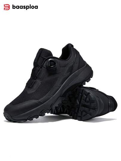 baasploa 1 Pair Men's Outdoor Hiking Boots, Men's Rotary Buckle Lightweight Non-Slip Outdoor Shoes, Sports Shoes, Brand Men's Shoes, Upgraded Thicker Winter Version