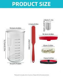 34oz Large Capacity Glass Fermentation Jar (With Lid & Tracker), Homemade Sourdough Fermentation Kit, Bread & Dough Preparation & Proofing - - - View 3