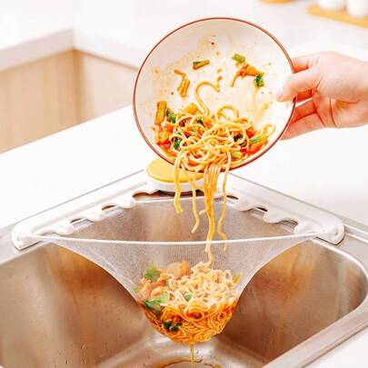 Kitchen Drain Strainer Effectively Traps Food Residue & Hair, Prevents Clogged Drains, Easy-To-Clean Mesh Filter, Disposable Fine-Mesh Filtration Bags For Quick & Hygienic Waste Disposal