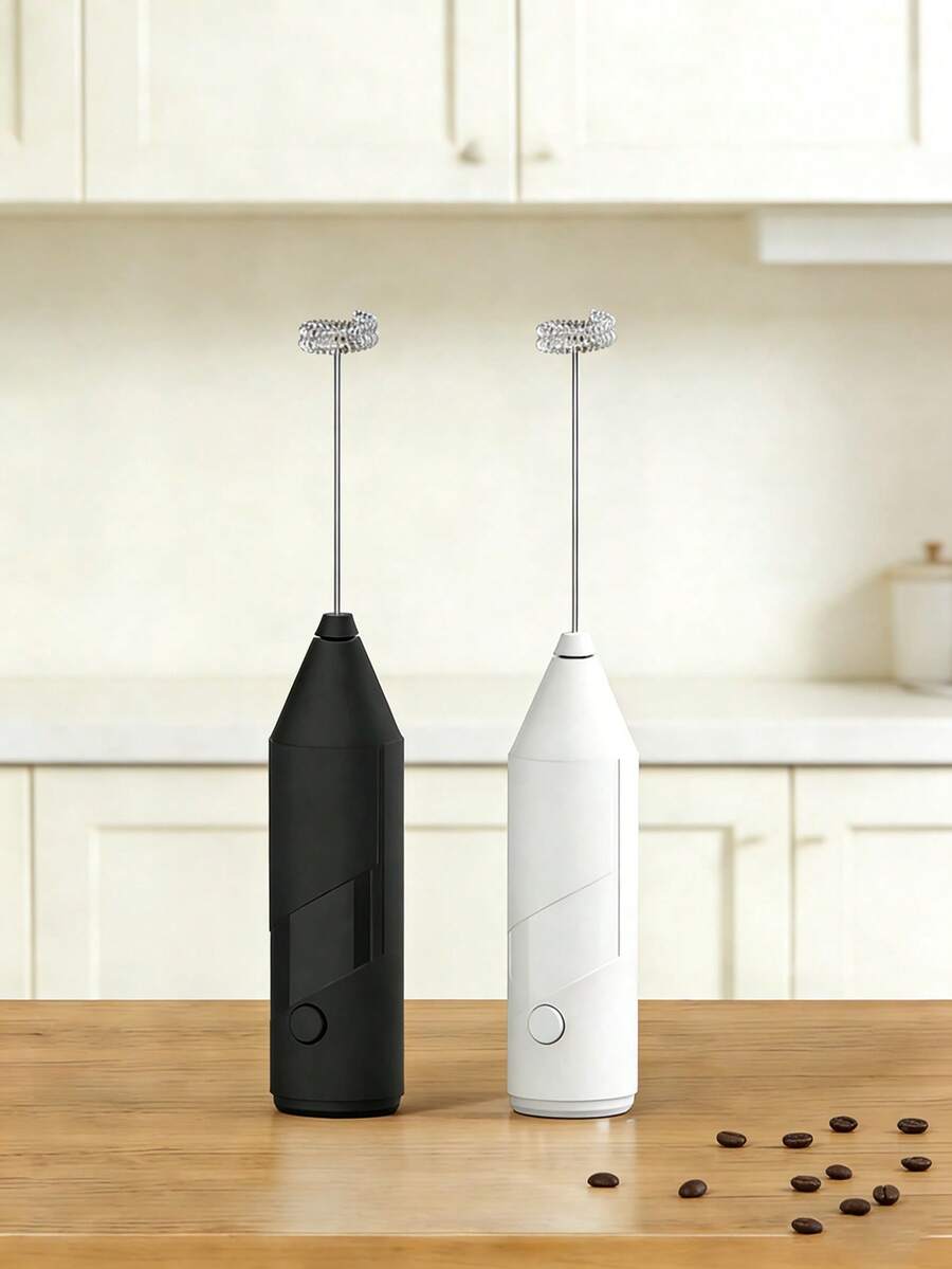 1套电动奶泡器手持式电动奶泡器搅拌器，适用于咖啡、抹茶、拿铁、卡布奇诺、热巧克力 - 彩色 - 查看 1