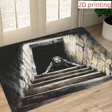 1pc Realistic 2D/3D Optical Illusion Black Hole Crack Floor Mat - Illusion 3D Cave Effect, Durable Easy-Clean Suitable For Indoor/Outdoor Use, Modern Optical Illusion For Home Entrance, Bedroom - Low- Fiber Design. - 亮色15 - 查看 6