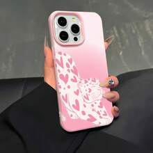 Estuche para teléfono con estampado de leopardo y corazón compatible con  17,  16 Pro Max,  15 Pro Max,  13 y  12, elegante, lindo, resistente al agua, a las caídas, a los arañazos y a las manchas, un regalo considerado para familiares, amigos, amantes, novios, novias y el Día de San Valentín. - Rosa - Ver 5
