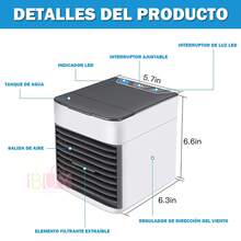 Aire Acondicionado PortáTil Mini, Ac PortáTil Personal Con 2 Velocidades Y 2 Modos De NebulizacióN, Enfriador De Aire Recargable, Aire Acondicionado Silencioso Para HabitacióN, AutomóVil, Oficina Y Exteriores, Enfriador De Aire PortáTil, Ventilador De RefrigeracióN Por Agua, Ventilador De RefrigeracióN Mini, Ventilador De Aire Acondicionado Con 3 Niveles De Velocidad Del Viento, 2 Niveles De Rociado Y 3 Niveles De Temporizador, Tanque De Agua Grande - Blanco - Ver 5