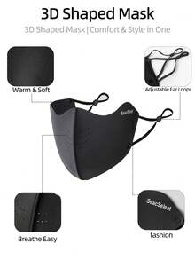 Three Dimensional Seamless Thermal Mask For Women In Autumn And Winter, Thickened Windproof, Cold Proof, Antifreeze Face Mask, Dust-Proof Face Mask, Windproof, Anti Fog, Outdoor Cycling Face Mask, Cold Proof, Three-Dimensional Breathable Mask - Multicolor - View 7