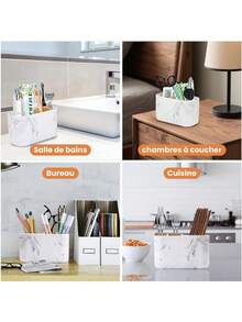 Bathroom Countertop Toothbrush & Toothpaste Holder, Electric Toothbrush Stand, Toothbrush Rack With Adjustable Divider, Large Capacity Toothpaste Storage Organizer, Retro Decor Set, Suitable For Shower Room And Home Use - A - View 5