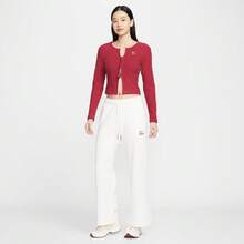 Nike Women's AS W NSW NK CHLL RIB FZ CNY Knitted Cardigan IQ3828-613 - Burgundy - View 6