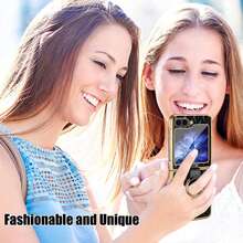 VIETAO Electroplating PC Material Finger Ring Holder Faux Leather Phone Case Compatible With Samsung Galaxy Z Flip 3 4 5 6 7 Mobile Cover With Tempered Glass Screen Protector - Black - View 4