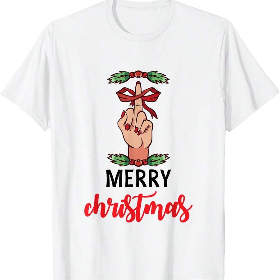 Camiseta divertida de humor para adultos F You Merry Cistmas - Blanco 1 - Ver 1