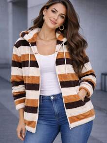 Sudadera Polar Ligera Delgada Calientita Para Dama Con cierre de uso diario casual - Multicolor 5 - Ver 3