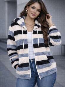 Sudadera Polar Ligera Delgada Calientita Para Dama Con cierre de uso diario casual - Multicolor 7 - Ver 4