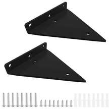 2Pcs Floating Shelf Brackets 5 Inch Invisible Triangle Iron Wall Mounted Shelf Black - 2PCS - View 1