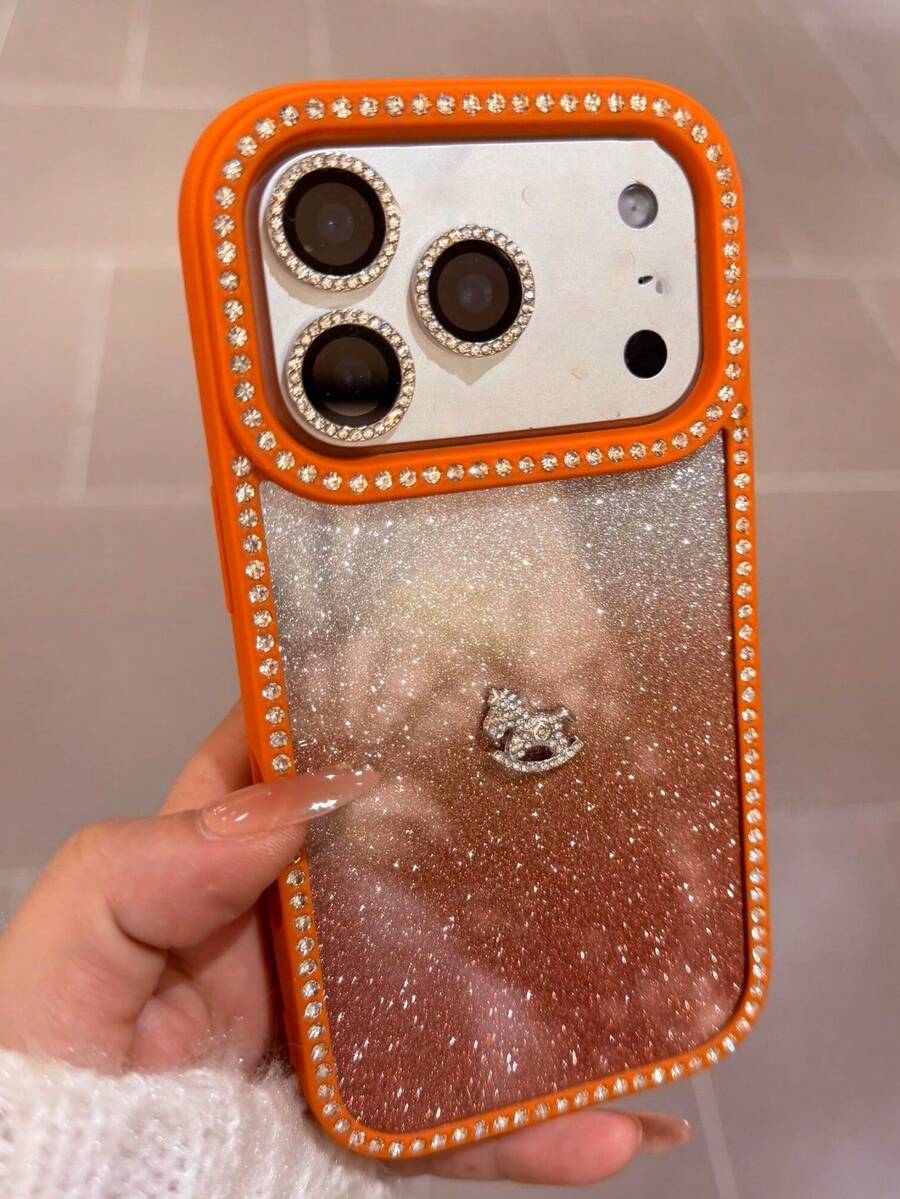 Funda de teléfono transparente con detalles de lujo de 3D Rhinestones, perlas y brillo degradado, compatible con iPhone 17ProMax, 17Pro, 17, 16, 15, 14, 13 Pro Max, amortiguador suave y resistente a golpes - poni - Ver 1
