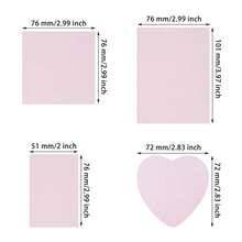 ONLYKXY 4Pack Mixed Shape Transparent Sticky Notes For Annotating,Glitter Pastel Color Waterproof Index Sticker Se--Stick Book Tabs 200Sheets Soft PET Marker Memo Pad For Home Schoolsss Office (Pink) - Pink - View 3