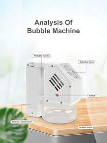 Machine à bulles portable automatique pour enfants. Machine à bulles automatique de bureau portable, convient pour les mariages, les fêtes, les jeux d'eau d'été en extérieur, convient pour les aires de jeux pour enfants (piles et solution de bulles non incluses) - Multicolore - Voir 12