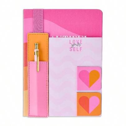 Beautiful Capable Worthy Wavy Journal Gift Set, Pink, 6 Pieces, Valentine's Day