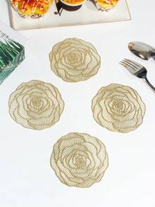 4-12pcs Waterproof Rose Flower Cup Coasters, Suitable For Dining, Coffee, Parties, Birthdays, Weddings And Banquets - Multicolor - View 15