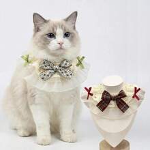 Cute Bowknot Princess Lolita Pet Bib Retro Pastoral Style Dog Bandana Collar Scarf - Multicolor - View 1
