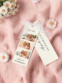 1/3 Sets Customized Photo & Text Bridesmaid Proposal Cards, Photo Booth Bridesmaid Proposal Cards, "Will You Be My Bridesmaid?" Funny Maid Of Honor Proposal Cards, Bridesmaid/Groomsman Cards - Multicolor - View 2