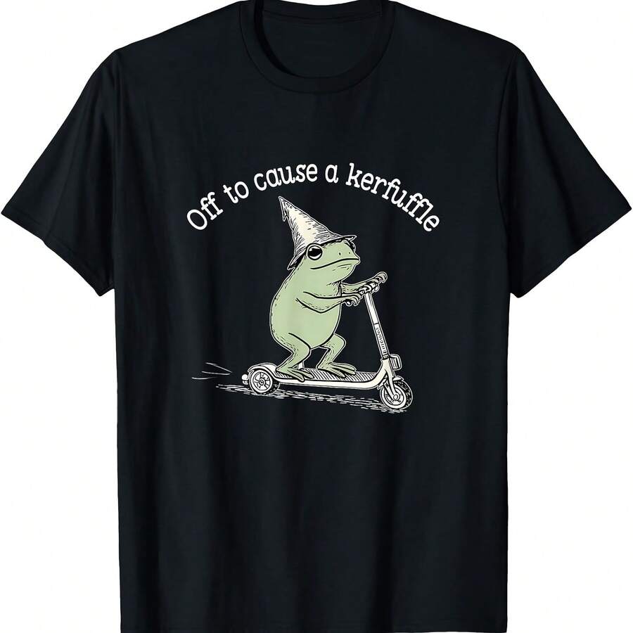 Camiseta con meme de rana mago caprichoso que va a causar un alboroto - Negro 5 - Ver 1
