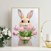 1 buah, Seni Dinding Kanvas, Dekorasi Dinding Berbingkai, Hiasan Dinding Pola Kelinci Paskah, Desain Kelinci Paskah yang Menggemaskan, Kelinci dan Bunga, Dekorasi Kelinci Musim Semi Retro untuk Kamar Anak, Ilustrasi Pastel, Seni Dekorasi Kamar Anak Paskah, Poster Kelinci Tulip Musim Semi, Dekorasi Paskah, Dekorasi Rumah Musim Semi, Poster Musim Semi, Poster Paskah, Estetika Dekorasi Ruangan - Kelinci Tulip - View 7