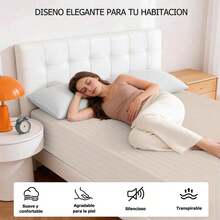 1Pieza Sábana de Cajón Ajustable para Individual/Matrimonial/Queen/King Protectora de Colchón Tela Alta Elasticidad,No Hace Bolitas Ajuste Perfecto y Silenciosa,Uso Todo el Año Ideal para Hogar Hotel y Departamento(Sin Fundas de Almohada) - blanquecino - Ver 6