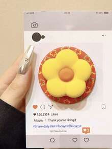 1 pieza Soporte de teléfono magnético con forma de flor de silicona creativa MagSafe, succión fuerte, ajustable, soporte de escritorio inclinado para mujeres - Multicolor - Ver 14