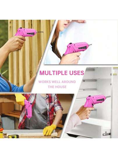 无线电动螺丝刀套装 - 符合人体工程学设计，USB充电，钢制结构，迷你无绳电钻配锂电池，适用于DIY项目/家庭维修，适合所有用户