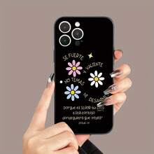 Funda de Teléfono de Borde Recto Mate de Crisantemo, Funda de Teléfono de TPU a Prueba de Golpes y Anticaídas de Cobertura Completa, Adecuada para iPhone de la Serie 7 a 16 - Colores mixtos - Ver 4