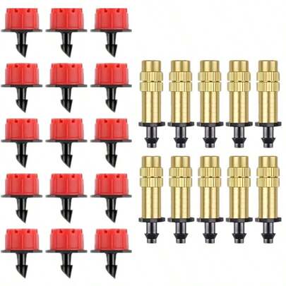 110개/세트 관개 피팅에는 가정용 급수를 위한 10개 미스팅 스프링클러와 100개 조절 가능한 드리퍼가 포함됩니다