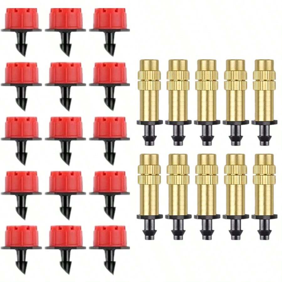 110pcs/Set Irrigation Fittings Include 10pcs Misting Sprinkler And 100pcs Adjustable Dripper For Home Watering - 110pcs/set - View 1