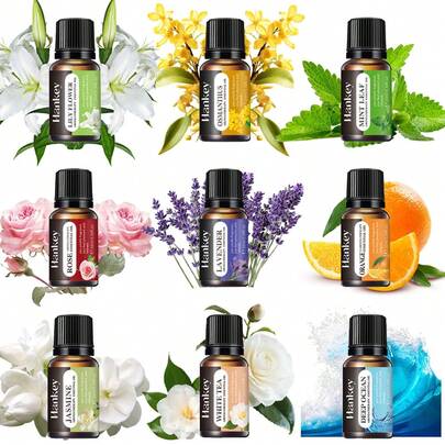 Tinh dầu thơm 10ml, tinh dầu tự nhiên dùng để tự làm đồ trang trí thơm như thạch cao, nến thơm, xà phòng, máy tạo độ ẩm, tinh dầu hoa.