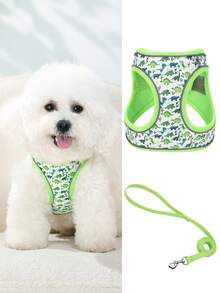 Adjustable Dog Leash And Harness Set, Easy Walk Puppy Safety Strap, Soft Mesh Pet Harness For Small Dogs, No-Pull Adjustable Dog Leash - Multicolor - View 12