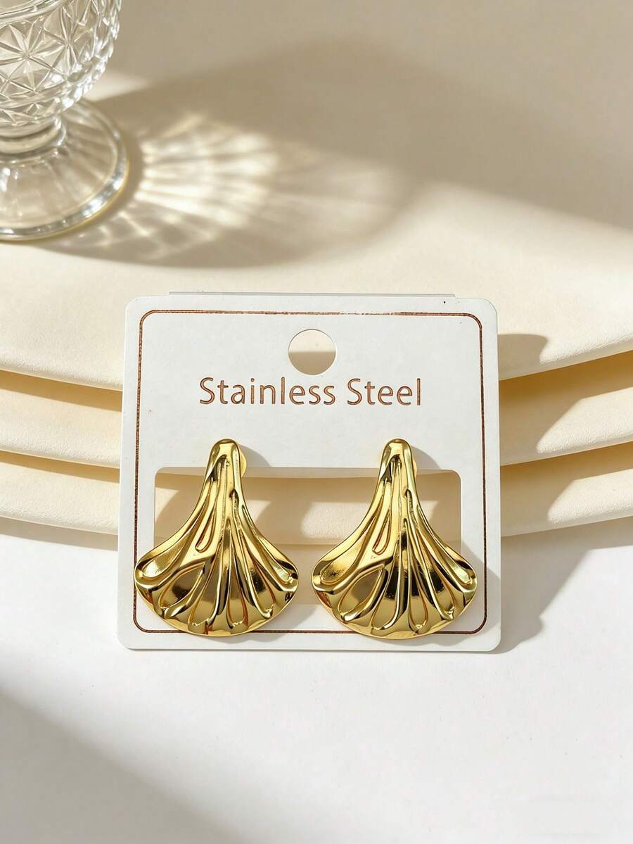 不锈钢镀金耳钉，凹凸纹理，低致敏性，不含镍，长方形耳钉，厚款女士镀金耳钉，时尚宣言几何纹理轻盈防过敏耳钉，复古珠宝球礼品，女士耳钉，时尚厚重独特吊坠耳钉，女士镀金耳环套装，精致镀金吊坠耳钉，防过敏耳钉，时尚珠宝，女士礼品 - 彩色 - 查看 1