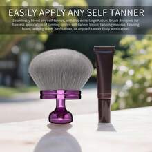 Blend & Blur Extra Large Body Makeup Brush For Self Tanner, Tanning Brush, Self Tan Makeup Applicator, Ultra Soft Kabuki Brush For Body Coverage, With Travel Bag (PURPLE With Travel Bag) - 紫色 - 查看 6