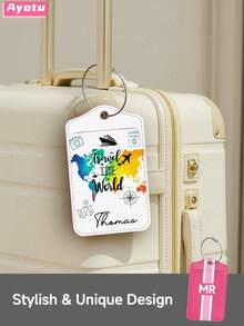 Ayotu Custom Luggage Tags, Creative Airplane Map Design, Suitable For Travel Cruise Luggage/Backpacks/Tote Bags/School Bags, Personalized Card Holder & Business ID Card Sleeve, Travel ID Tags, Must-Have For Group Trips/Events/Company Team Building, Personalized Luggage Identification Tags, Perfect Travel Gift For Friends & Family - Multicolor - View 7