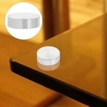 mesa de centro salaYARNOW Adaptador Redondo De Mesa De Vidrio De Aluminio Plata 0.98X0.98X0.27 Pulgadas Paquete De 6 para Girar Mesa De Centro Y Comedor - como en la foto - Ver 5